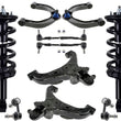 Front Struts Upper Lower Control Arms Tie Rods Links For Nissan Titan XD 16-23
