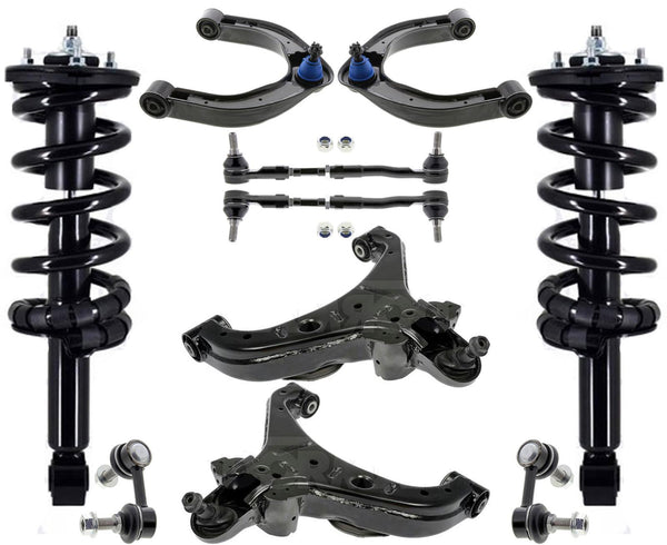 Front Struts Upper Lower Control Arms Tie Rods Links For Nissan Titan XD 16-23
