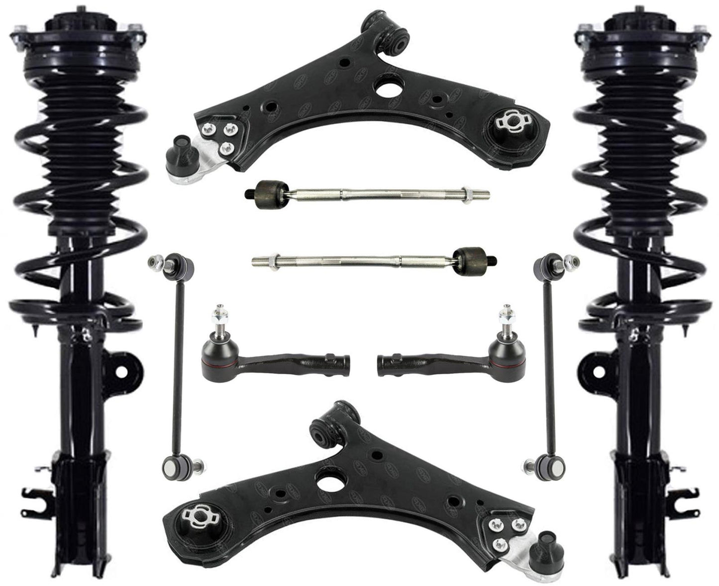 Front Complete Struts Control Arms Tie Rods & Links For Jeep Compass 2017-2021