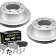 Ultra Fleet Rear Galvanized Brake Pads Coated Rotors FOR 01-10 Silverado 2500HD