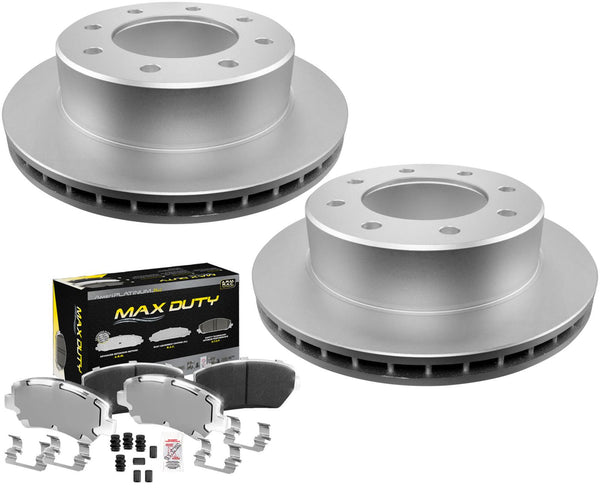 Ultra Fleet Rear Galvanized Brake Pads & Coated Rotors FOR 02-06 Sierra 1500HD