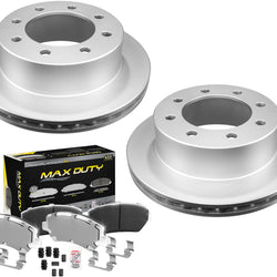 Fleet Rear Galvanized Brake Pads & Coated Rotors FOR 06-20 GMC Savana Van 2500
