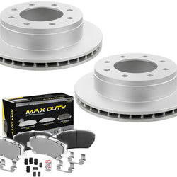 Fleet Rear Galvanized Brake Pads & Coated Rotors FOR 10-20 Savana 2500 Rpo GU6