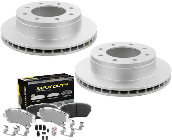 Fleet Rear Galvanized Brake Pads & Coated Rotors FOR 10-20 Savana 2500 Rpo GU6