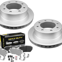Fleet Rear Galvanized Brake Pads & Coated Rotors FOR 01-09 Silverado 3500 DRW