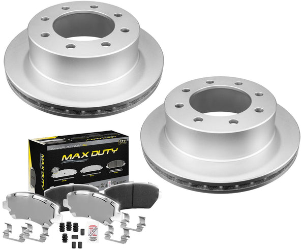 Fleet Rear Galvanized Brake Pads & Coated Rotors FOR 01-09 Silverado 3500 DRW