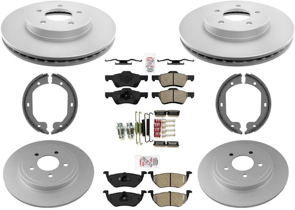 Improved Performance Disc Brake Rotors Brake Pads 8Pc For Ford Escape 2005-2009