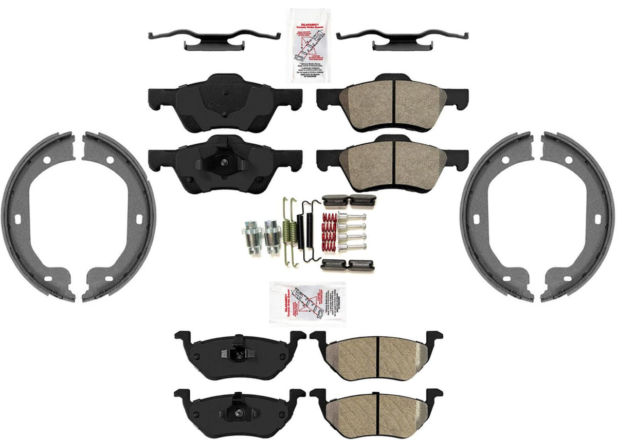 Parking-Emergency + Disc Brake Pads with Hardware For Ford Escape 2005-2009 - Photo 1