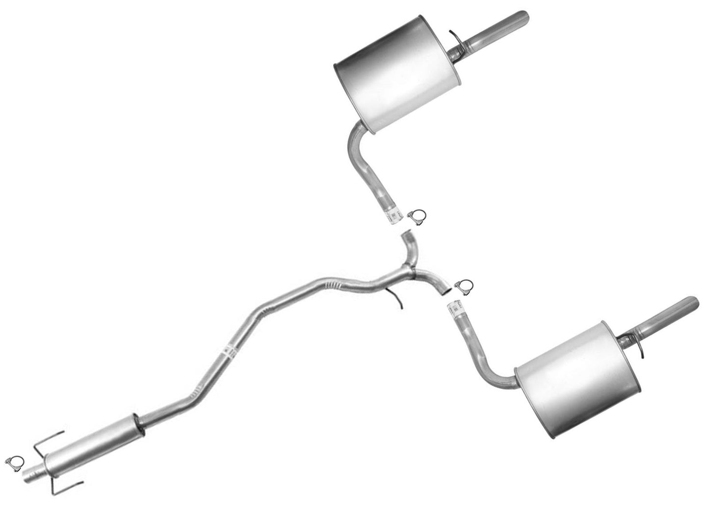 Tubos Resonador Silenciadores Traseros De Escape Doble Para Rueda Delantera Drv Ford Fusion 3.0L