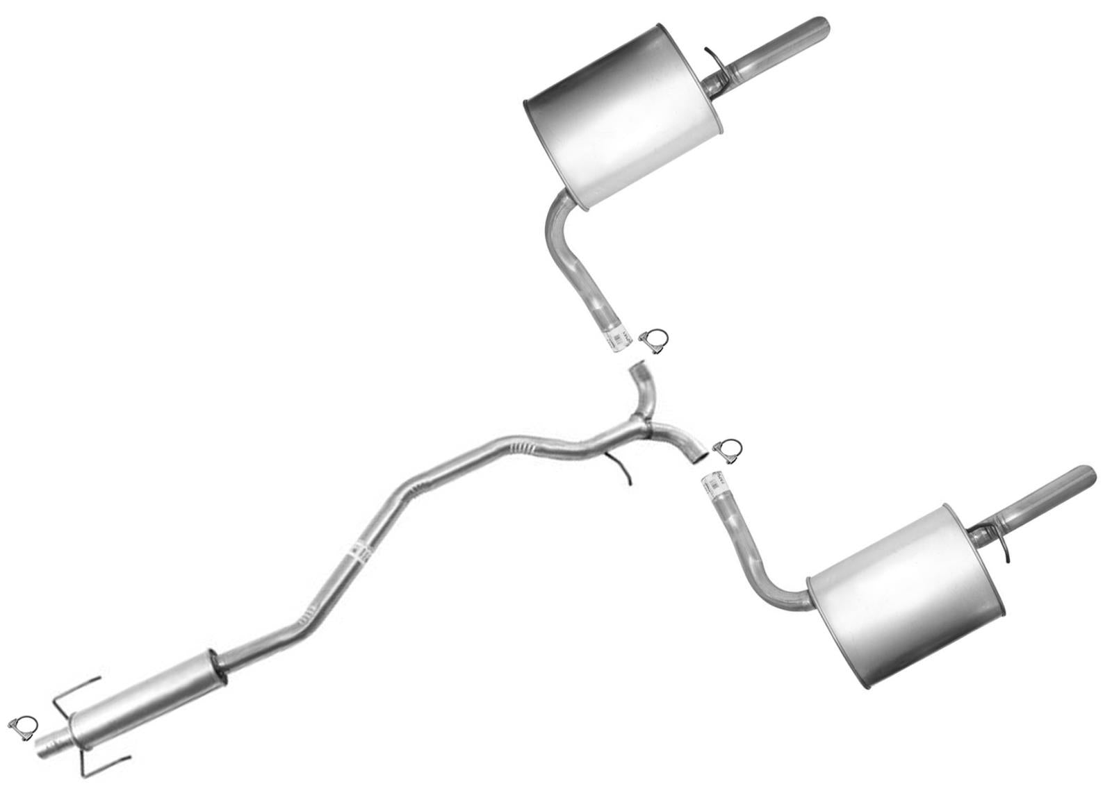 Tubos Resonador Silenciadores Traseros De Escape Doble Para Rueda Delantera Drv Ford Fusion 3.0L