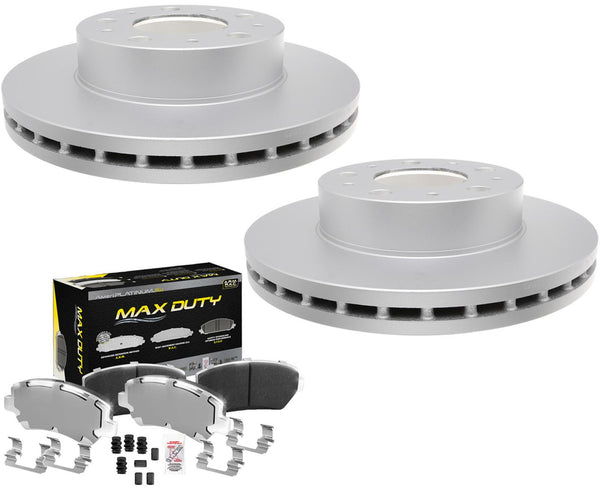 Premium Fleet Frt Galvanized Brake Pads Coated Rotors FOR Promaster 1500 14-21