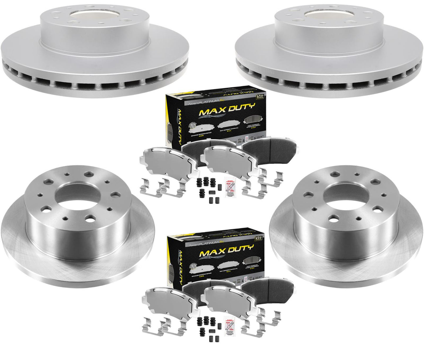 Pastillas de freno delanteras traseras galvanizadas y rotores sólidos para Promaster 1500 14-21