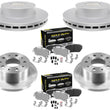 Fleet Front Rear Galvanized Brake Pads & Solid Rotors For Promaster 1500 14-21