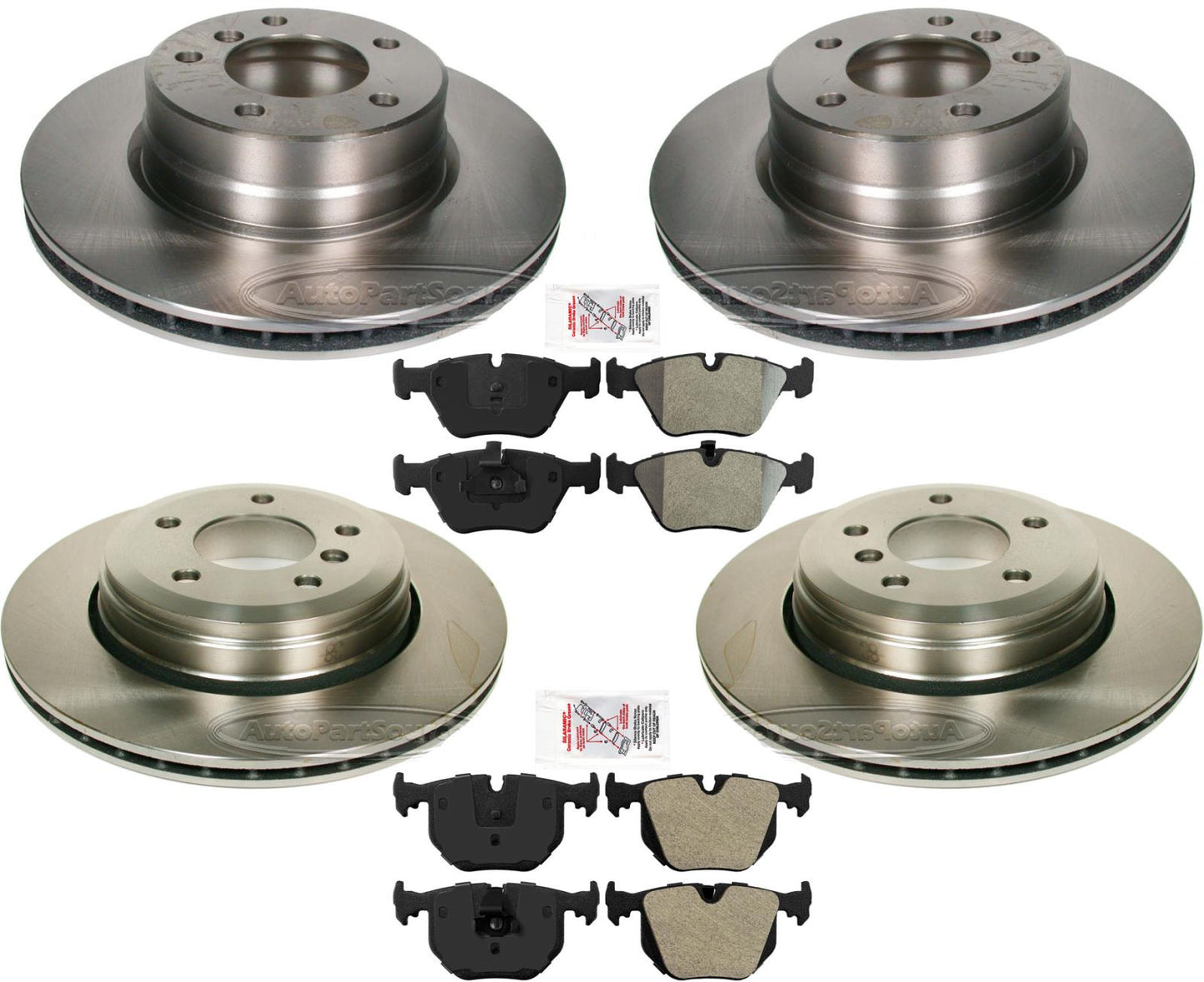 Rotores de freno de disco premium pastillas de freno semimetálicas OE para BMW 525i 2008-2010