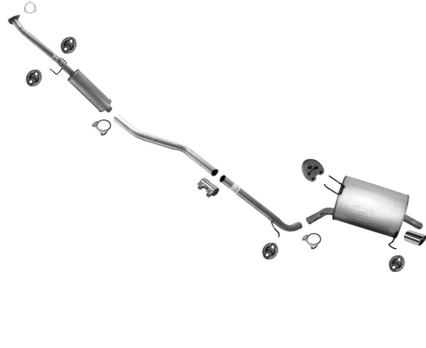 Rear Resonator Pipe Rear Muffler For Honda Accord 2.4L 2008-2012 w/ Chrome Tip