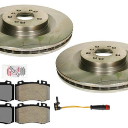 Sensor de pastillas de freno de rotores perforados delanteros para Mercedes-Benz CL600 01-06 2204211112