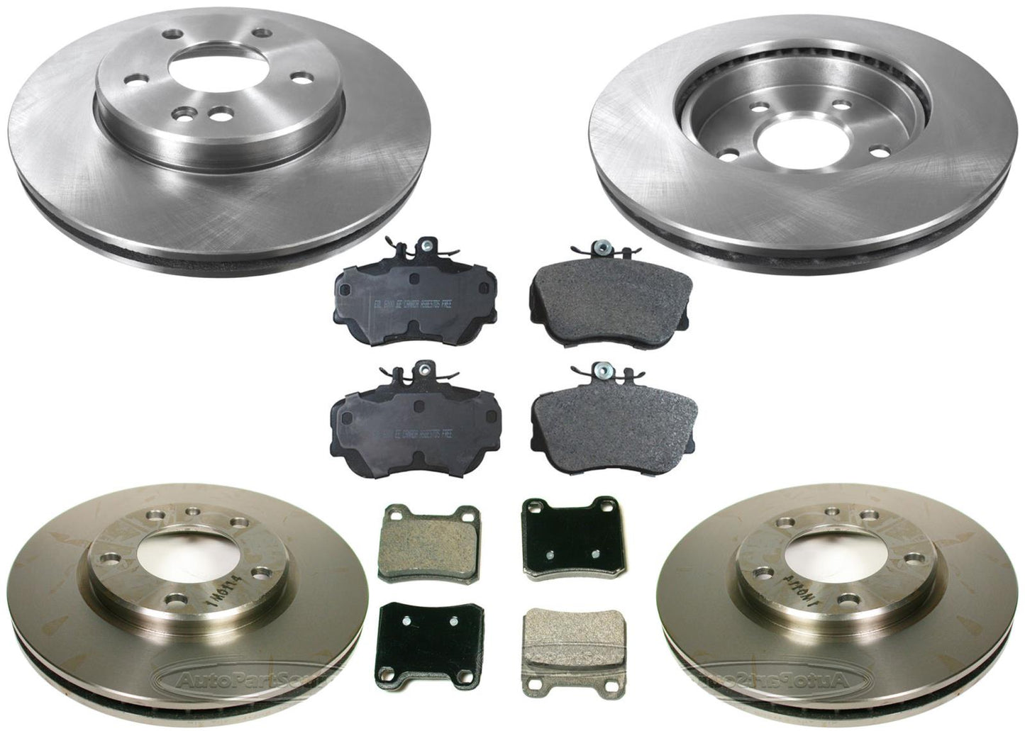 Front & Rear Brake Rotors & Pads For 1994-1996 Mercedes Benz C220 C280 W/O ASR - Photo 1