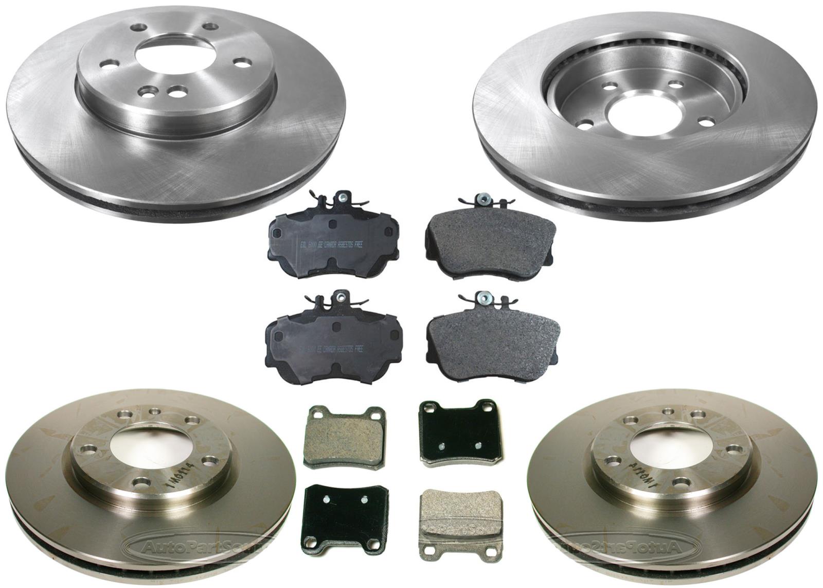 Front & Rear Brake Rotors & Pads For 1994-1996 Mercedes Benz C220 C280 W/O ASR - Photo 1