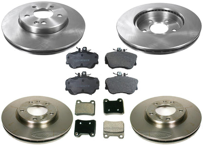 Front & Rear Brake Rotors & Pads For 1994-1996 Mercedes Benz C220 C280 W/O ASR - Photo 1