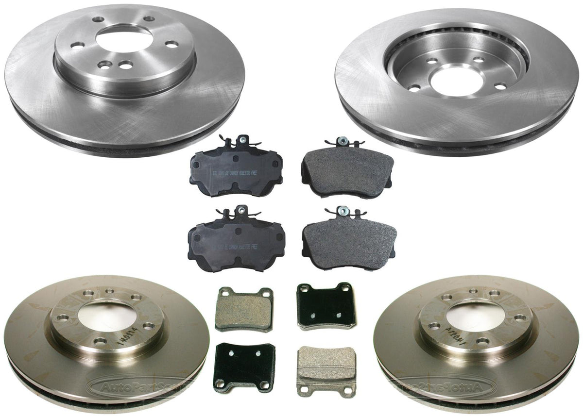 Front & Rear Brake Rotors & Pads For 1994-1996 Mercedes Benz C220 C280 W/O ASR - Photo 1