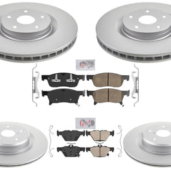 F&R Coated Disc Brake Rotors Ceramic Brake Pads Fits 2019-2021 Subaru Ascent