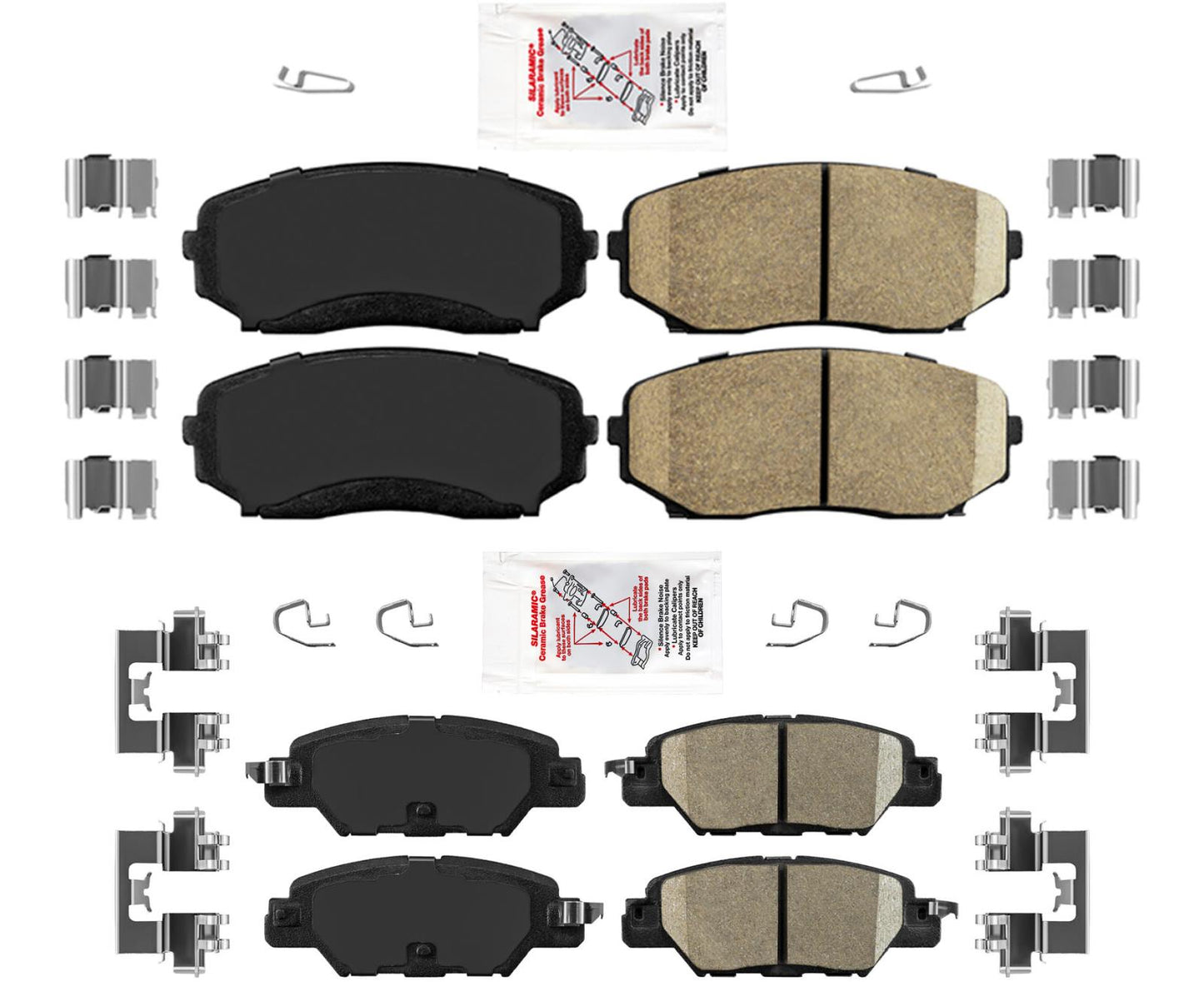 AmeriPro Pastillas de freno de disco delanteras y traseras de cerámica para Mazda CX-5 2019-2021