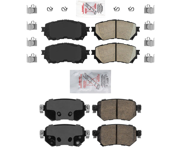 AmeriPro Ceramic Front + Rear Disc Brake Pads Hardware For 2016-2021 Mazda 6