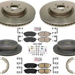 F&R High Performance Carbon Disc Brake Rotors Pads For Subaru Legacy 3.6R 10-12