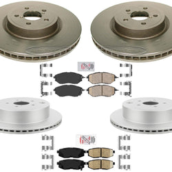 F&R High Performance Carbon Disc Brake Rotors Pads For Subaru Outback 2010-2014