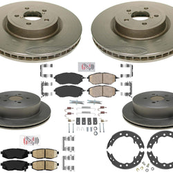F&R High Performance Carbon Disc Brake Rotors Pads For Subaru Outback 2010-2014