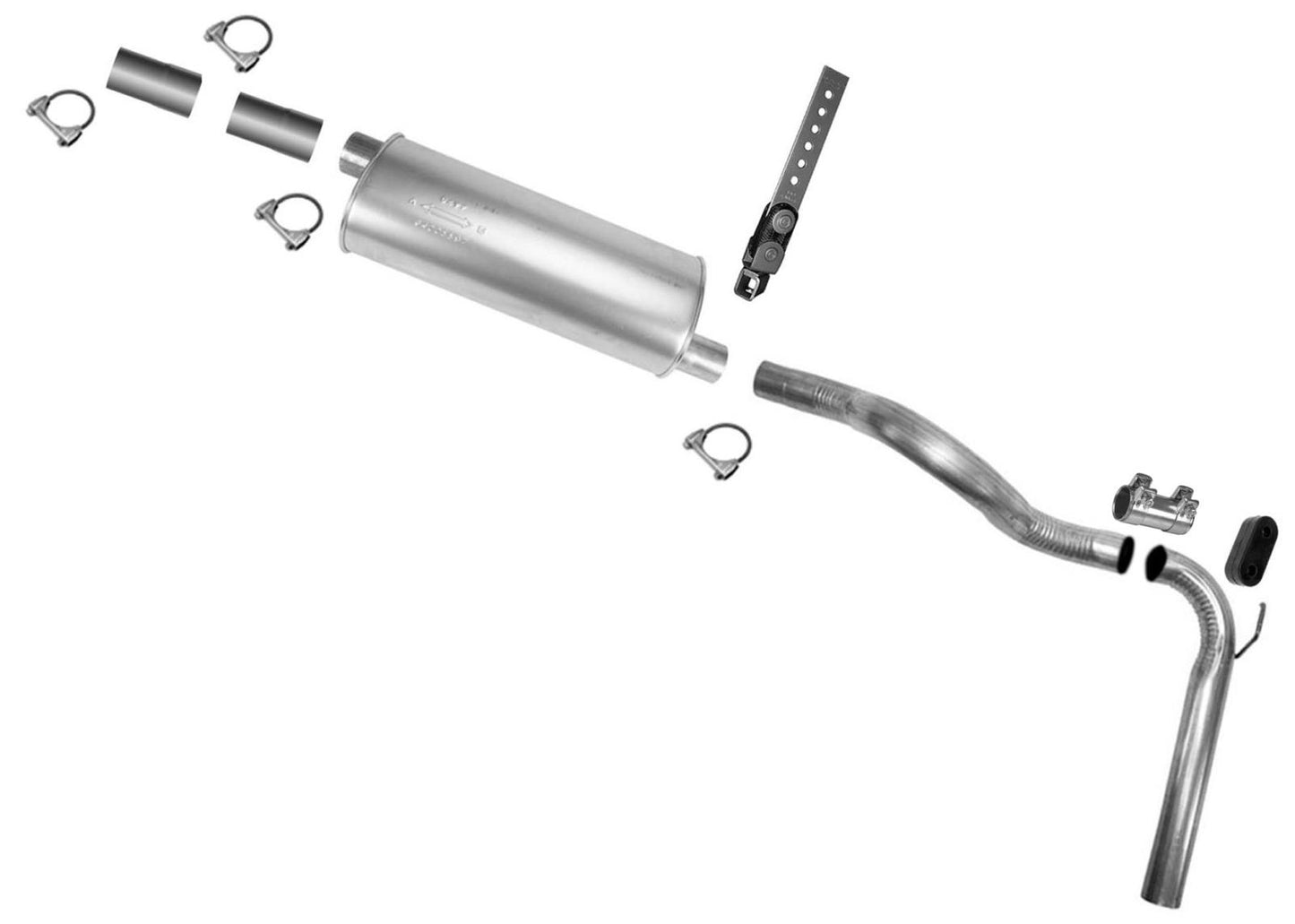 Tubo de extensión, silenciador trasero, sistema de escape para 92-96 GMC G3500 Van 5,7