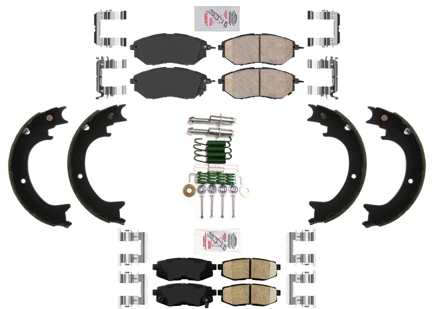 Juego de pastillas de freno de cerámica delanteras y traseras para Subaru B9 Tribeca Tribeca 2006-2014