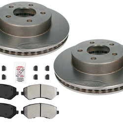 Front Carbon Performance Brake Rotors Brake Pads For 2002-2007 Jeep Liberty