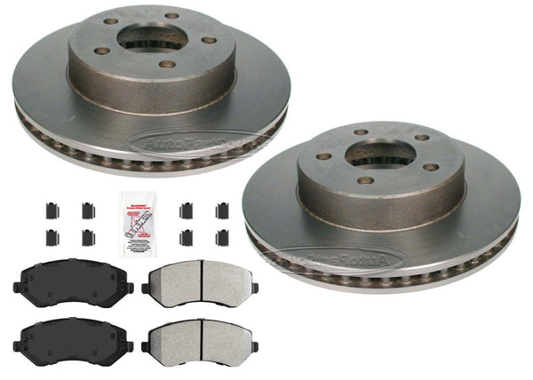 Front Carbon Performance Brake Rotors Brake Pads For 2002-2007 Jeep Liberty