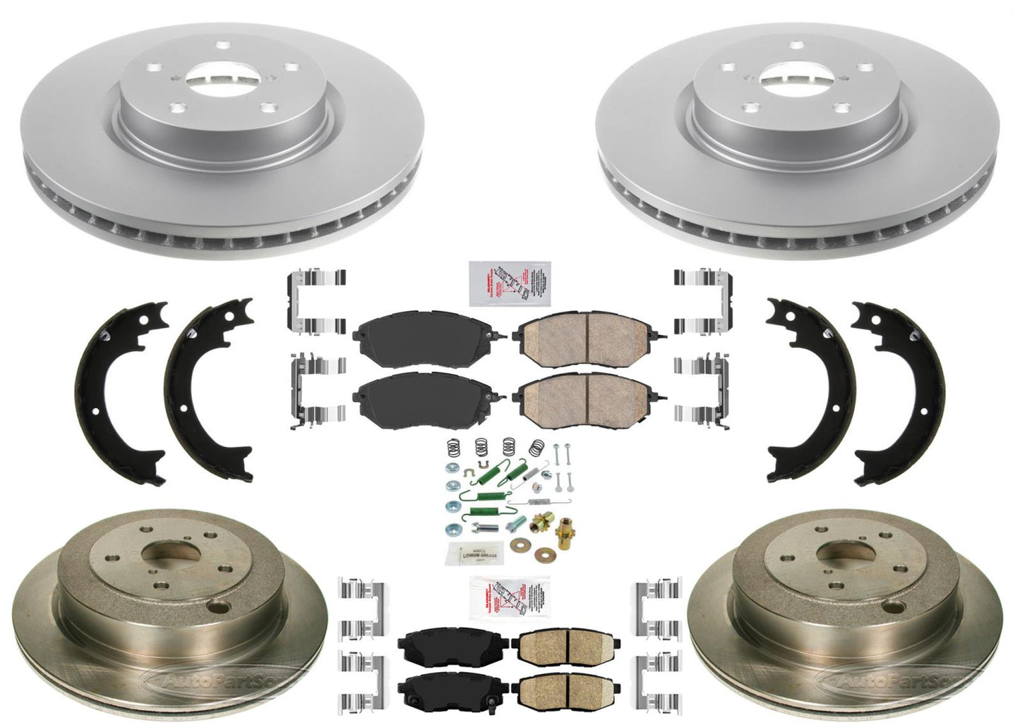 GOE Performance Frt Coated Disc Brake Rotor Brake Pads For Subaru B9 Tribeca