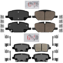 Front & Rear Ceramic Disc Brake Pads Set for Cadillac XT4 XT-4 2020 2021 2022