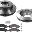 H Duty Carbon Disc Brake Rotors Pads Hardware for 21-22 GMC Savana Express 2500