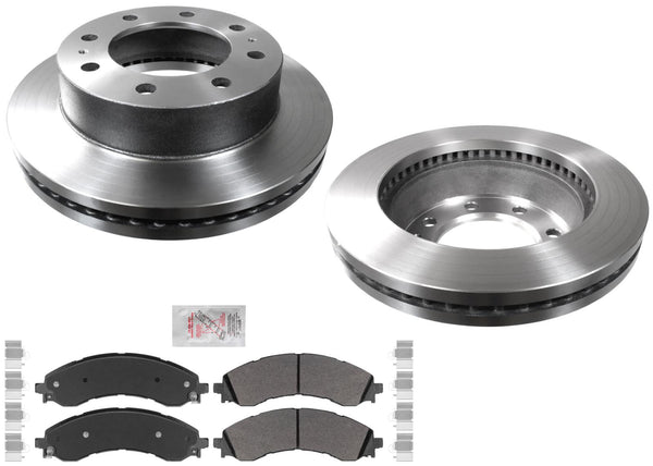 H Duty Carbon Disc Brake Rotors Pads Hardware for 21-22 GMC Savana Express 2500