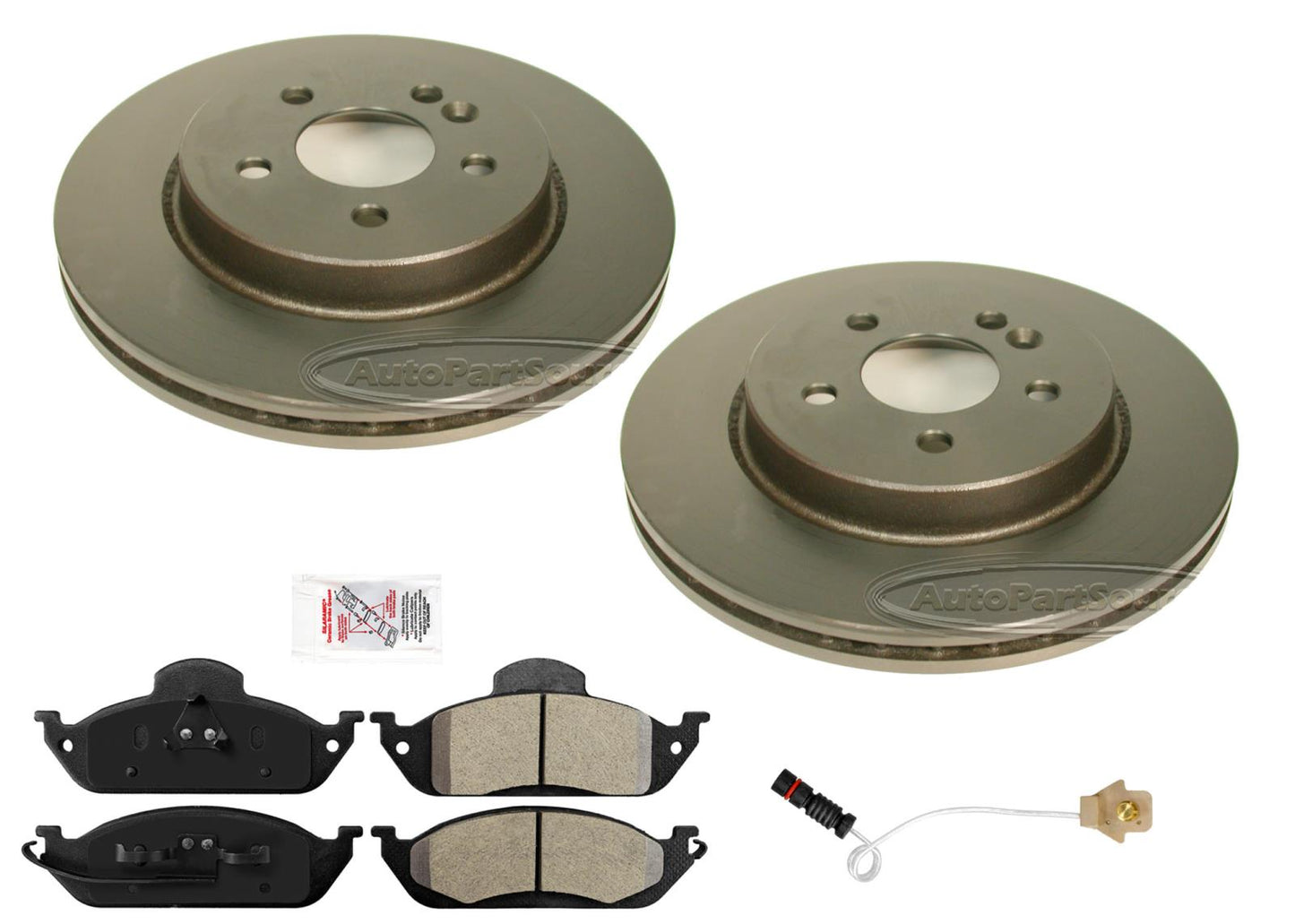 Rotores de freno de disco de carbono Pastillas de freno semimetálicas para Mercedes Benz ML350 2003-2005