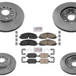 Frt & Rr Coated Disc Brake Rotors & Ceramic Pads For Chevrolet Traverse 2020