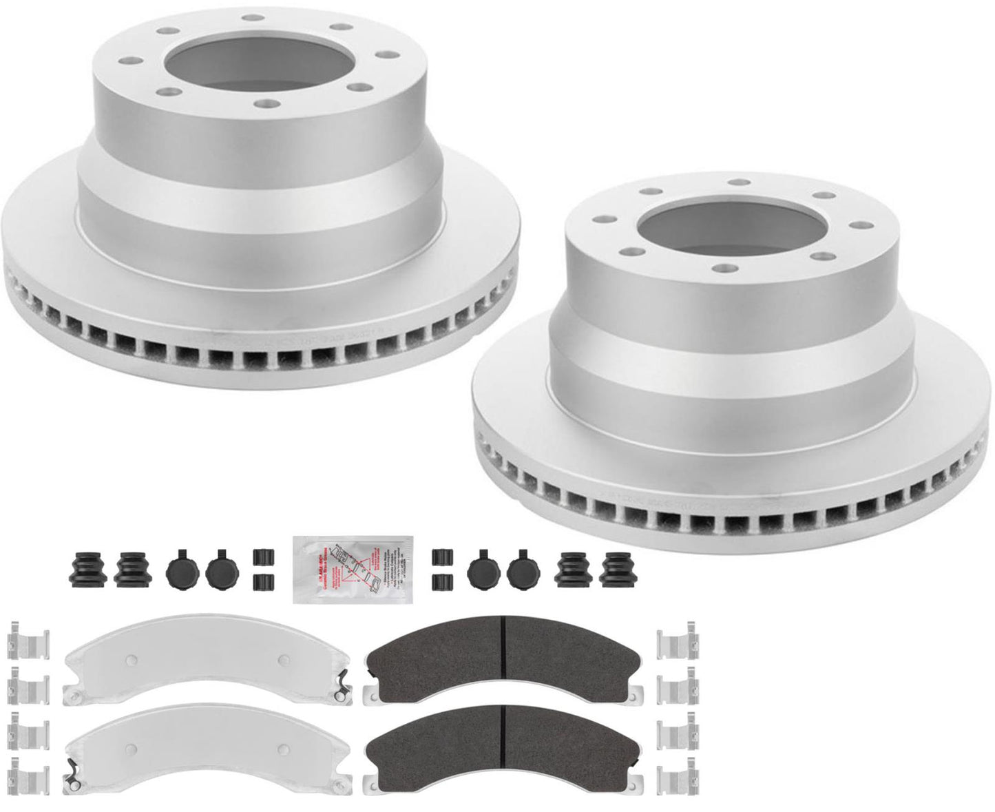 Fleet Rear Galvanized Brake Pads & Coated Rotors FOR 09-20 Express Van 3500 DRW