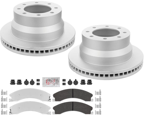 Fleet Rear Galvanized Brake Pads & Coated Rotors FOR 09-20 Express Van 3500 DRW