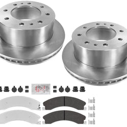 Fleet Rear Galvanized Brake Pads & Coated Rotors For Silverado 2500 2011-2016