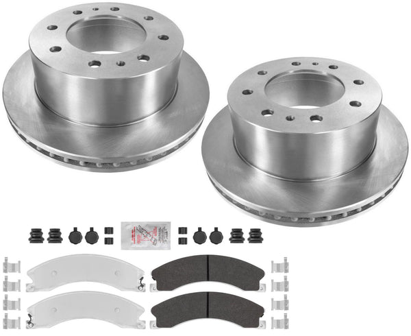 Fleet Rear Galvanized Brake Pads & Coated Rotors For Silverado 2500 2011-2016