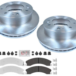 Front Galvanized Brake Pads & Coated Rotors For GMC Sierra 2500 HD 2011-2019