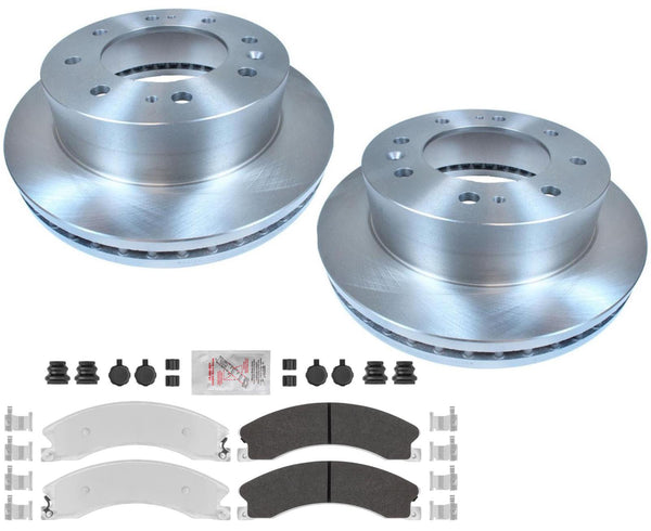 Front Galvanized Brake Pads & Coated Rotors For GMC Sierra 2500 HD 2011-2019