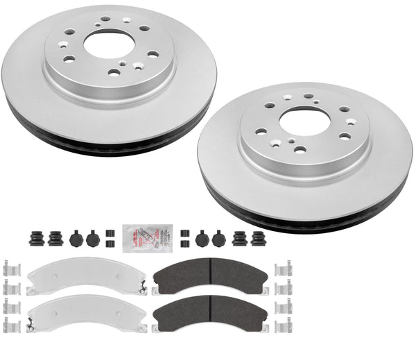 Front Galvanized Brake Pads & Coated Rotors For Chevrolet Suburban 2016-2020