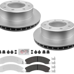 H/D Fleet Rear Galvanized Brake Pads & Coated Rotors FOR 18-20 Express Van 4500