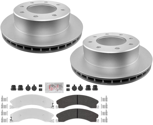 H/D Fleet Rear Galvanized Brake Pads & Coated Rotors FOR 18-20 Express Van 4500