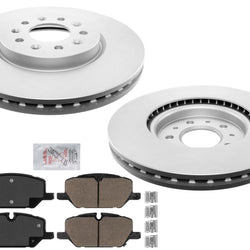 Front Coated Brake Rotors & Disc Brake Pads For GMC Terrain 2021-2023
